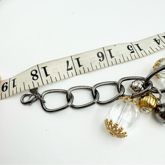 Joan Rivers Bauble Beads Grey Gold Crystal Couture Chunky Choker Necklace - Picture 8 of 8